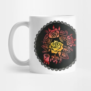 Hand Painted Watercolor Lacey Roses Mug